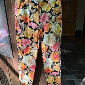 Carlisle Black and Yellow Casual Bottoms Vibrant Floral Design
